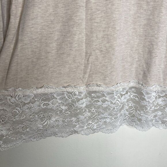 Sundance Beige Elan Turtleneck Lace Trim Blouse Long Sleeve Size Medium - Picture 6 of 13